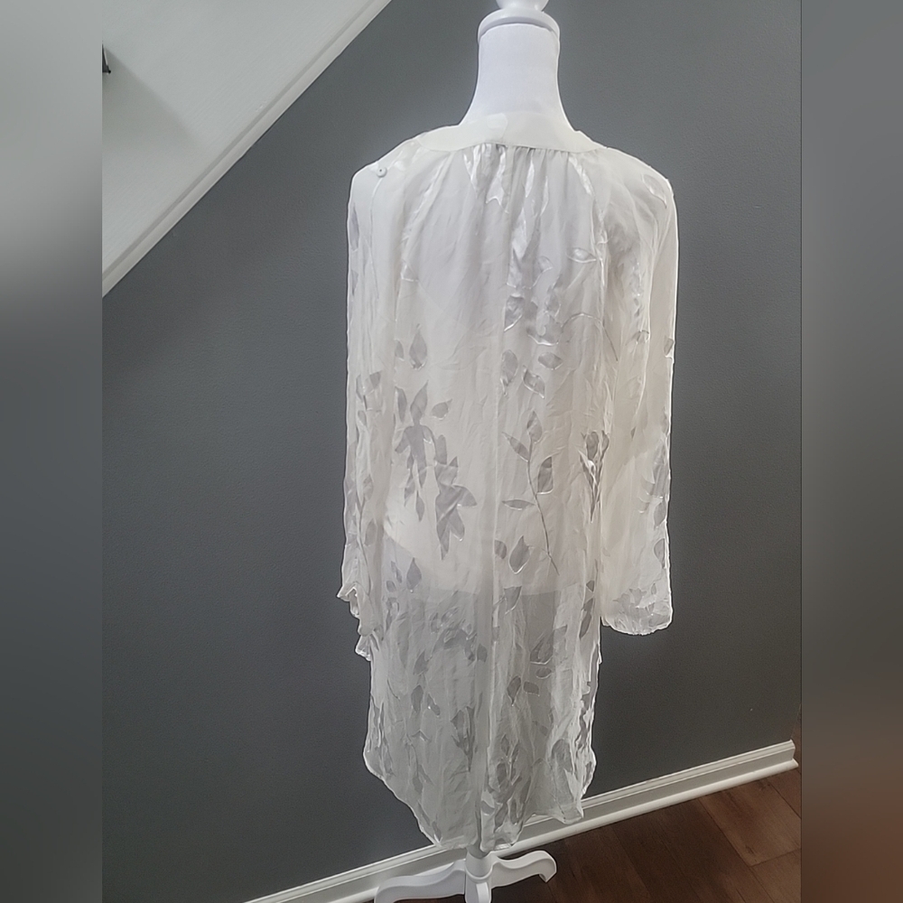 Soft Surroundings Silk Blend Floral High Low Blouse Size Small Flowy Silky Fairy - Picture 3 of 5